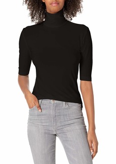 Norma Kamali womens Slim Fit Short Sleeve Turtle Top T Shirt   US
