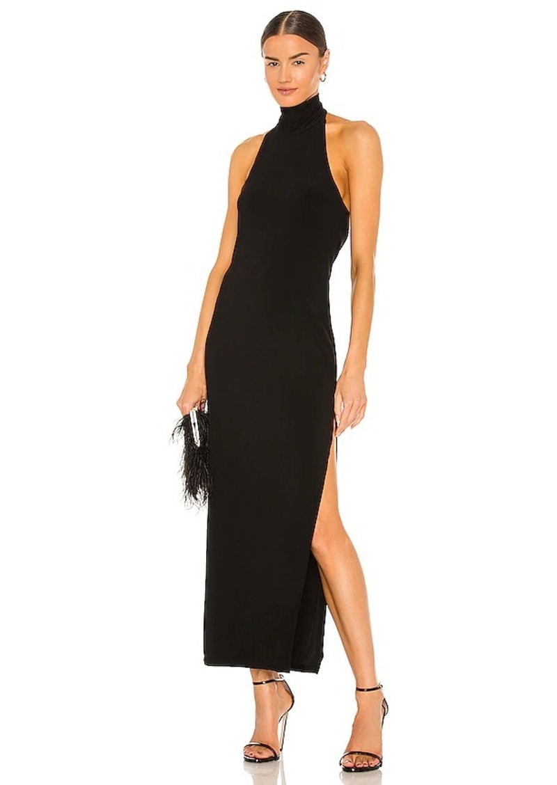 Norma Kamali x REVOLVE Halter Turtle Size Slit Gown