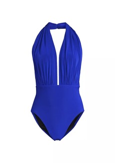 Norma Kamali One-Piece Halter Swimsuit