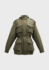 Norma Kamali Quilted Hooded Cargo Jacket