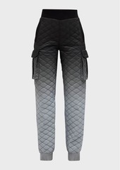 Norma Kamali Quilted Ombre Cargo Joggers