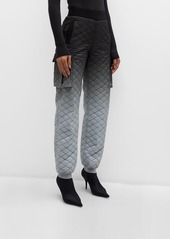 Norma Kamali Quilted Ombre Cargo Joggers