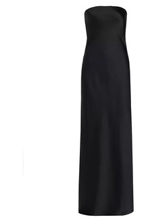 Norma Kamali Satin Bias Strapless Gown