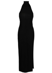 Norma Kamali side-slit detail halter dress