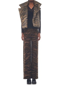 Norma Kamali Sleeping Bag Vest In Brown Tiger