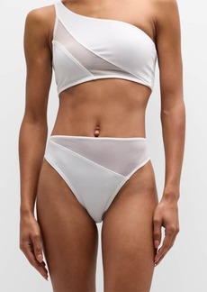 Norma Kamali Snake Mesh High-Waist Bikini Bottoms