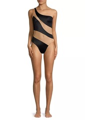 Norma Kamali Snake Mesh Mio Illusion One-Piece Swimsuit