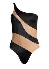 Norma Kamali Snake Mesh Mio Illusion One-Piece Swimsuit