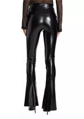 Norma Kamali Spat Faux Patent-Leather Leggings