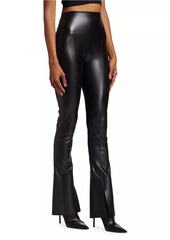 Norma Kamali Spat Flared Faux Leather Leggings