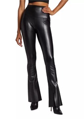 Norma Kamali Spat Flared Faux Leather Leggings