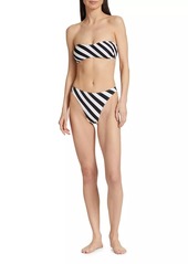 Norma Kamali Striped Bandeau Bikini Top