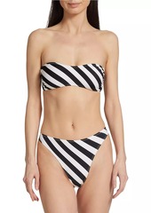 Norma Kamali Striped Bandeau Bikini Top