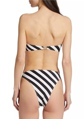 Norma Kamali Striped Bandeau Bikini Top