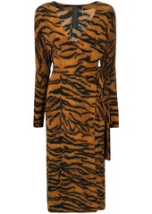 Norma Kamali tiger print wrap dress