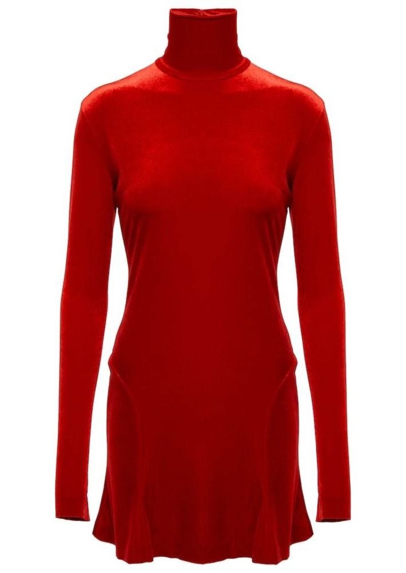 Norma Kamali Turtleneck velvet minidress