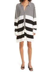 Norma Kamali Mix Stripe Long Sleeve Shirtdress in Stripe In at Nordstrom