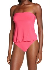 Norma Kamali Strapless Babydoll Mio One-Piece Swimsuit in Rose at Nordstrom