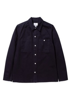 Norse Projects Arnold Herringbone Overshirt in Dark Navy at Nordstrom