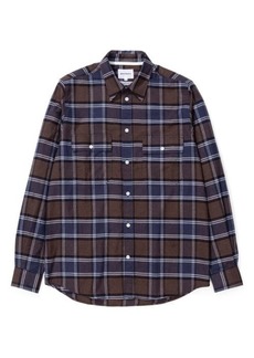 Norse Projects Villads Check Flannel Button-Up Shirt in Brown/Blue at Nordstrom