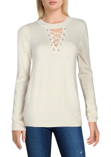 n:Philanthropy Womens Wool Blend Lace-Up Pullover Sweater