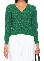 NSF Blake Shrunken Cardigan In Evergreen