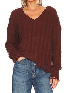 NSF Everlyn V-Neck Sweater In Veneer