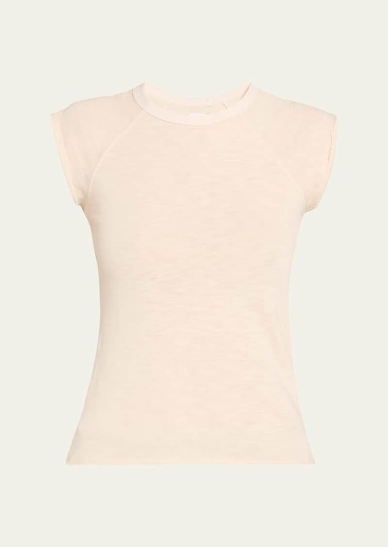 NSF Clothing Chloe Textured Cotton Knit Cap-Sleeve T-Shirt
