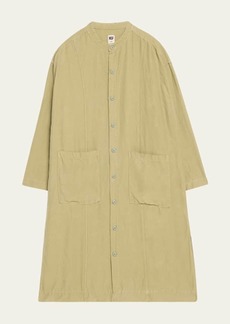 NSF Clothing Coral Linen-Blend Midi Cargo Shirt Dress