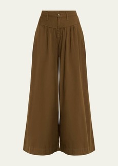 NSF Clothing Talise Super Wide-Leg Cotton Poplin Pants