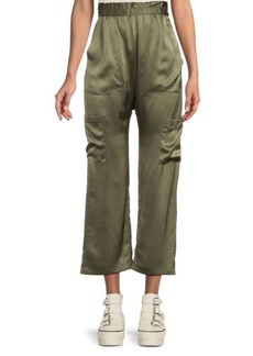 NSF Shailey Silk Cropped Paperbag Pants