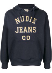 Nudie Jeans logo-print crew neck hoodie