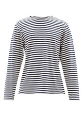 Nudie Jeans - Charles Striped Cotton-jersey Long-sleeved T-shirt - Mens - Blue White