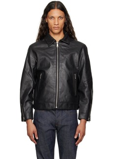 Nudie Jeans Black Eddy Rider Leather Jacket