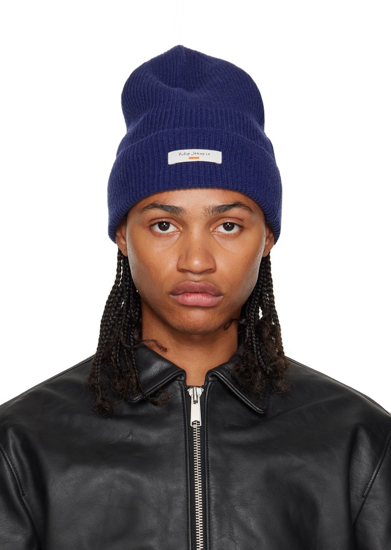 Nudie Jeans Blue Rib Beanie