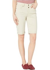 NYDJ Briella Shorts with Mock Fly and Roll Cuff in Feather