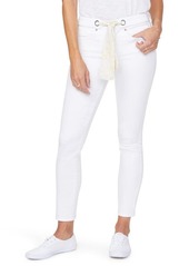 NYDJ Alina High Waist Scarf Tie Legging Ankle Skinny Jeans in Optic White at Nordstrom