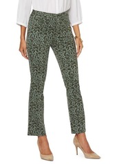 NYDJ Animal Print High Waist Slim Bootcut Jeans in Olive Cat at Nordstrom