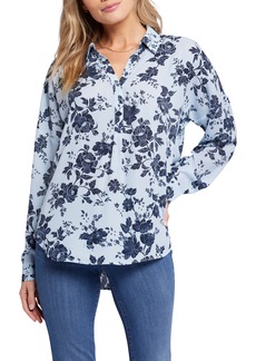 NYDJ Becky Recycled Polyester Georgette Blouse in Rosemary Petals at Nordstrom Rack