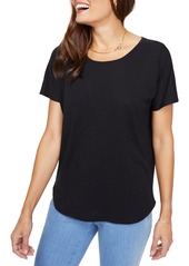 NYDJ Everyday Short Sleeve Cotton T-Shirt in Black at Nordstrom