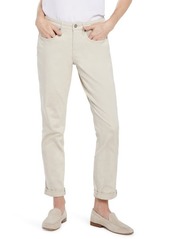 NYDJ Margot Cuffed Straight Leg Girlfriend Jeans in Feather at Nordstrom