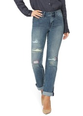 NYDJ Marilyn Cool Embrace Ripped Ankle Straight Leg Jeans