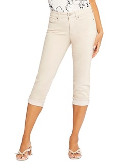 Nydj Marilyn Cuffed Cropped Straight Leg Jeans in Feather