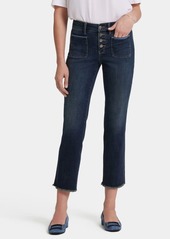 NYDJ Marilyn Frayed Exposed Button Ankle Straight Leg Jeans