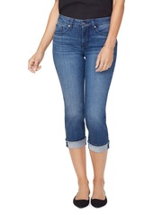 NYDJ Marilyn Frayed Hem Cropped Straight Jeans 