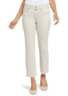 NYDJ Marilyn Frayed Two-Button Ankle Straight Leg Jeans