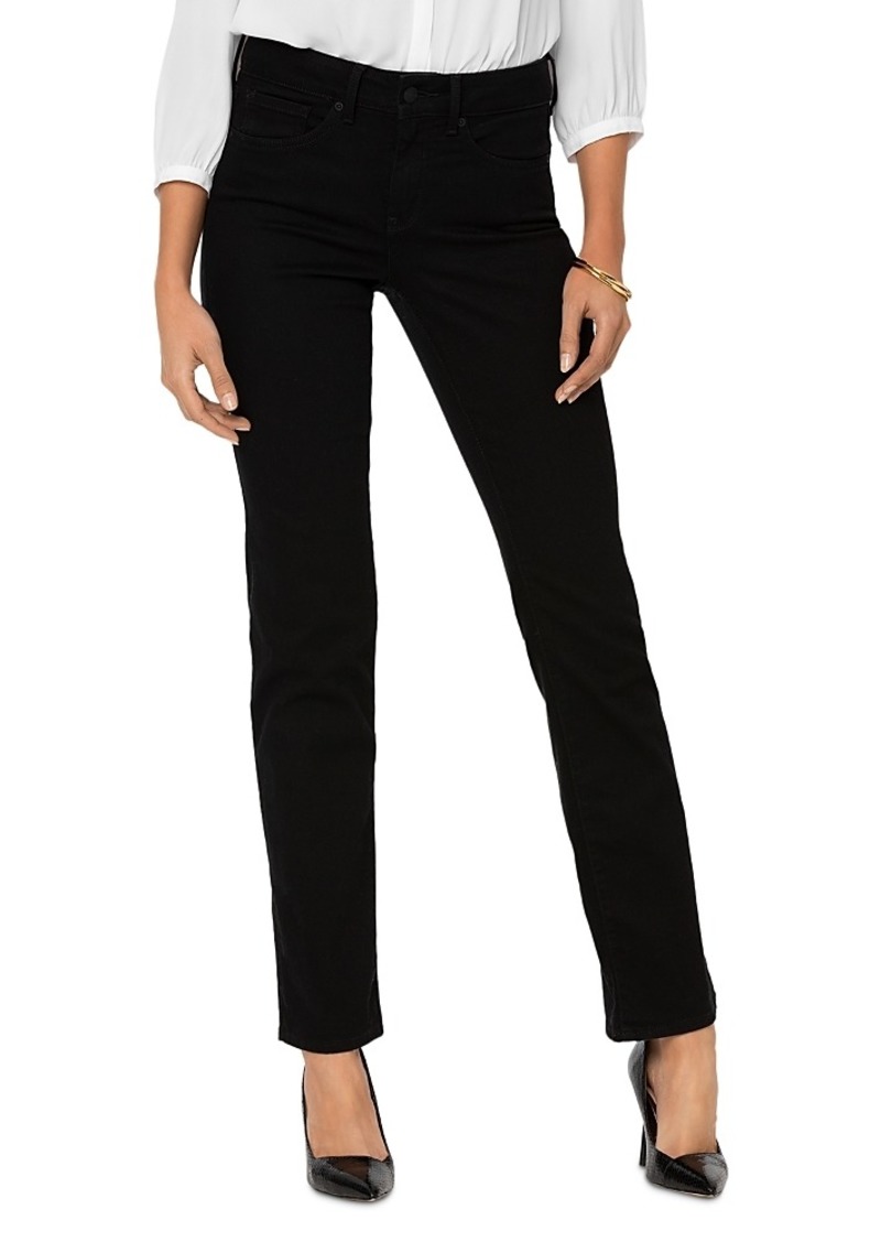 Nydj Marilyn High Rise Straight Jeans in Black