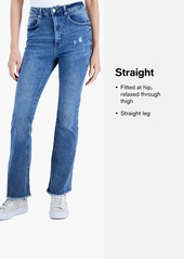 True Religion Billie Mid Rise Stretchy Straight-Leg Jeans - Minimal Abrasion