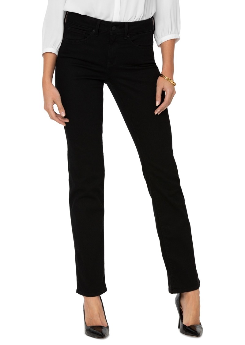 Nydj Marilyn Tummy-Control Straight-Leg Jeans - Black