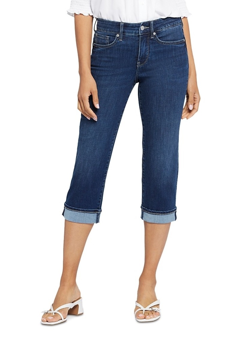 Nydj Petite Marilyn Cuffed Cropped Straight Jeans in Cambridge